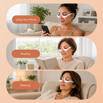 Red Light Therapy Under-Eye Massager Glasses